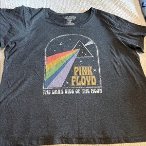 Pink Floyd Black Short Sleeve Tee with Rainbow Prism Graphic